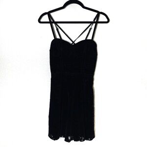 Hollister Velvet Babydoll Dress Small Black  Strappy Whimsigoth Witchy Party